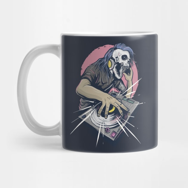 Disc Jockey Skull by Skidipap